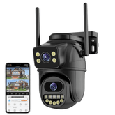 Cámara 4K PTZ 8MP Dual Lens WiFi – Doble Pantalla y Detección Automática