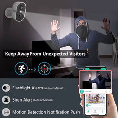 Cámara WiFi 2K con Batería | Seguridad Exterior IP65 PIR | Inalámbrica para Casa