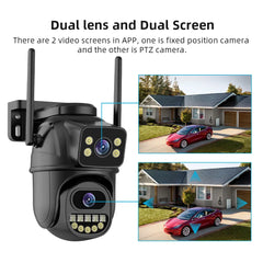Cámara 4K PTZ 8MP Dual Lens WiFi – Doble Pantalla y Detección Automática