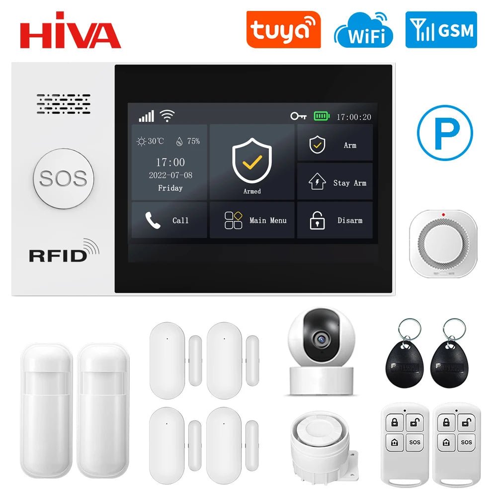 Alarma Inteligente Tuya WiFi GSM – Sistema Antirrobo con Sensores y App Móvil - BestTek DRS