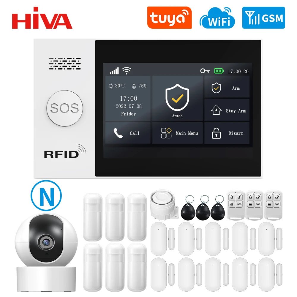 Alarma Inteligente Tuya WiFi GSM – Sistema Antirrobo con Sensores y App Móvil - BestTek DRS