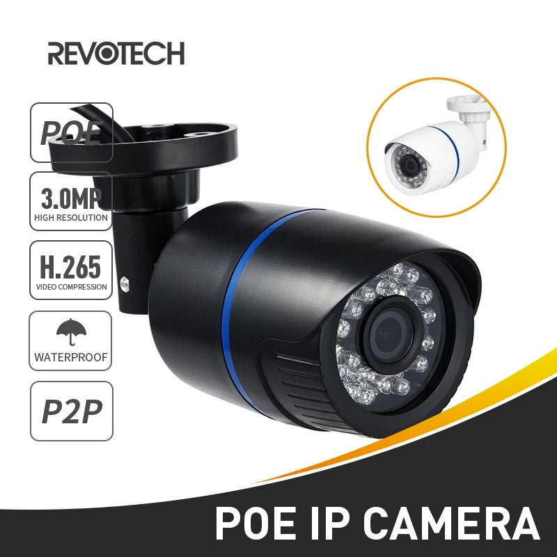 Cámara Bala POE IP65 – Exterior Impermeable con Visión Nocturna IR 30 m - BestTek DRS