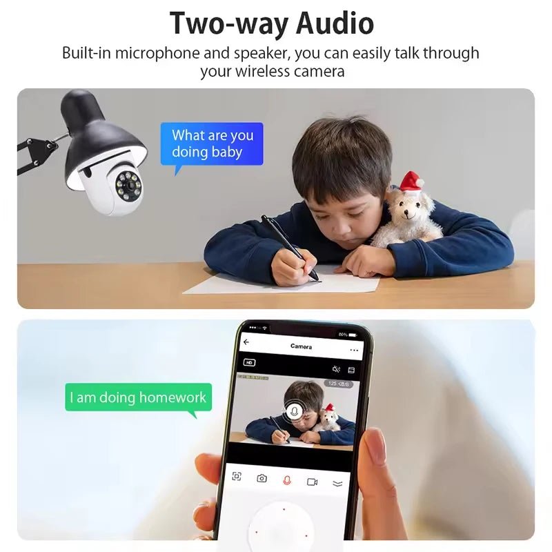 Cámara Bombilla 360º WiFi con Visión Nocturna – Seguridad Inteligente para el Hogar - BestTek DRS