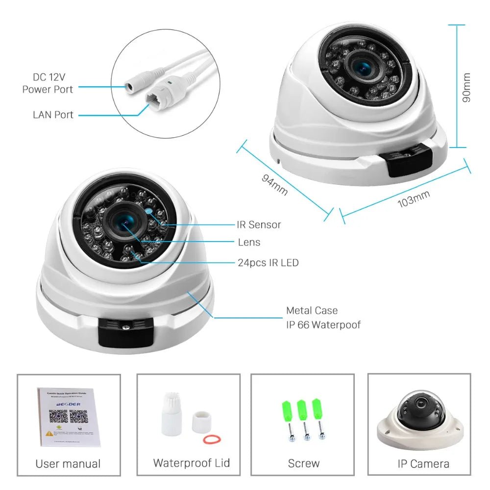 Cámara Domo 4MP Antivandálica IP – Seguridad Profesional Interior y Exterior - BestTek DRS
