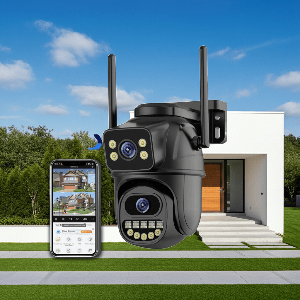 Cámara PTZ 8MP Dual Lens WiFi – Doble Pantalla y Detección Automática - BestTek DRS