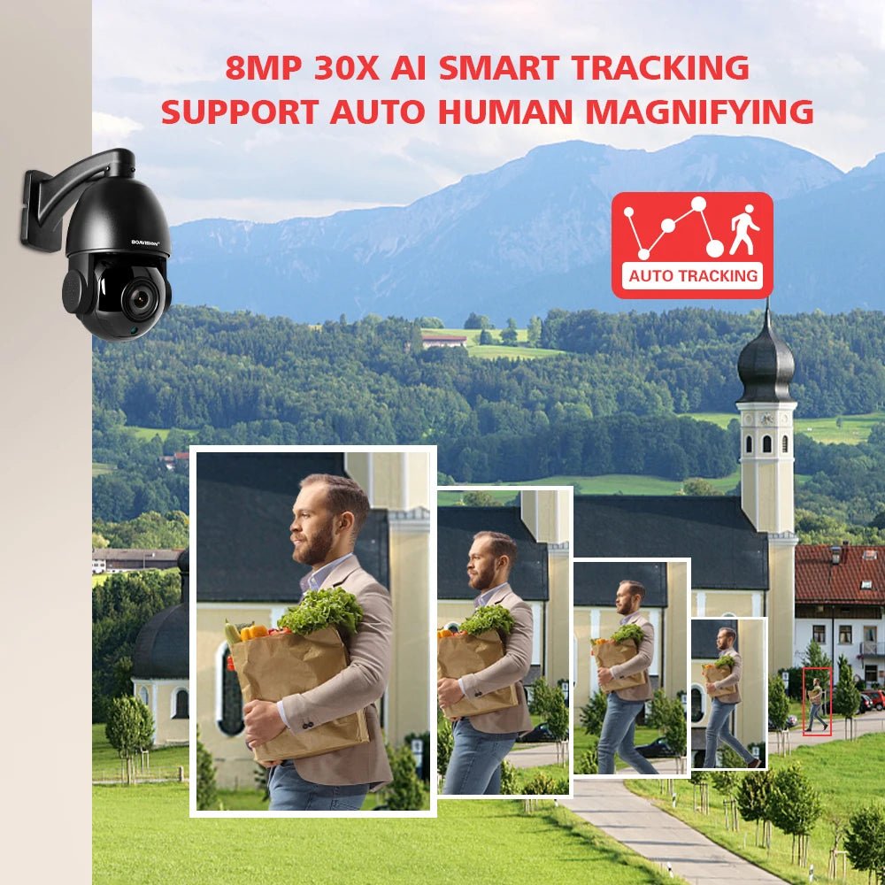 Cámara PTZ POE Exterior 5MP – Zoom Óptico 30X y Visión Nocturna 80 m - BestTek DRS