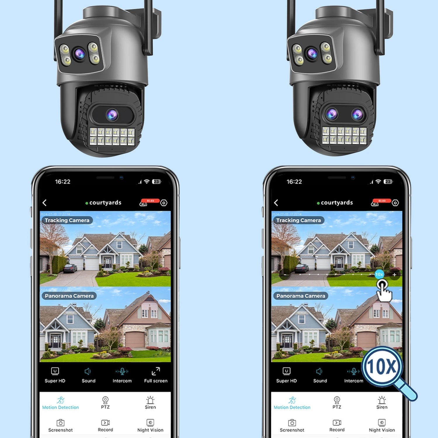Cámara PTZ WiFi Exterior 15MP – Zoom Digital 10X y Detección Humana - BestTek DRS