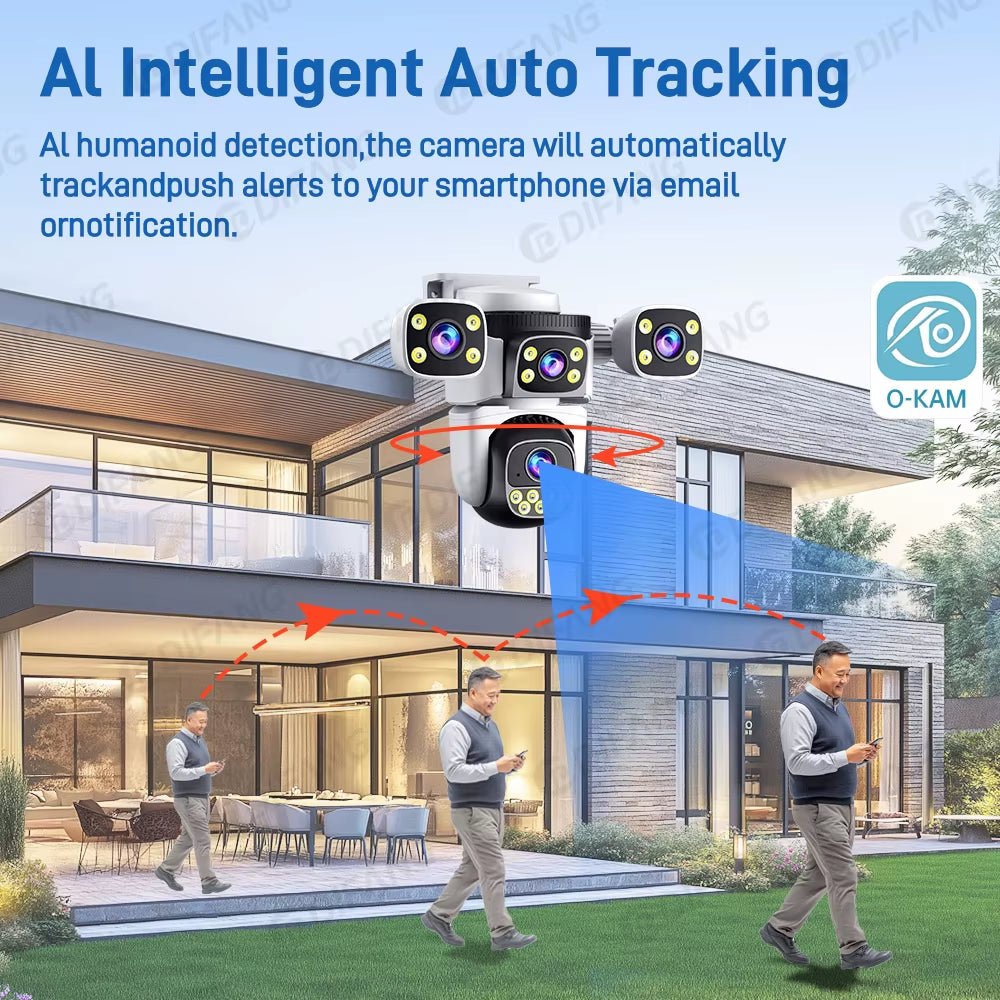 Cámara WiFi Exterior 10K 20MP con Zoom 5X y Visión Nocturna - BestTek DRS