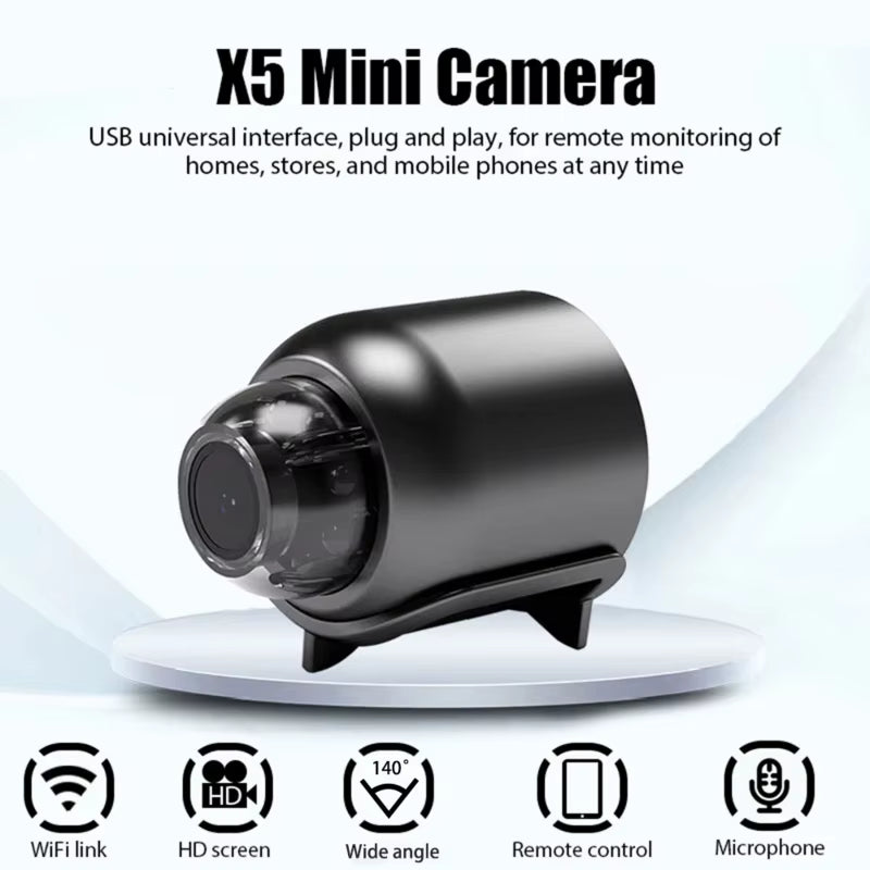 Cámara X5 Mini HD WiFi – Seguridad Inteligente con Grabación en Tarjeta SD - BestTek DRS