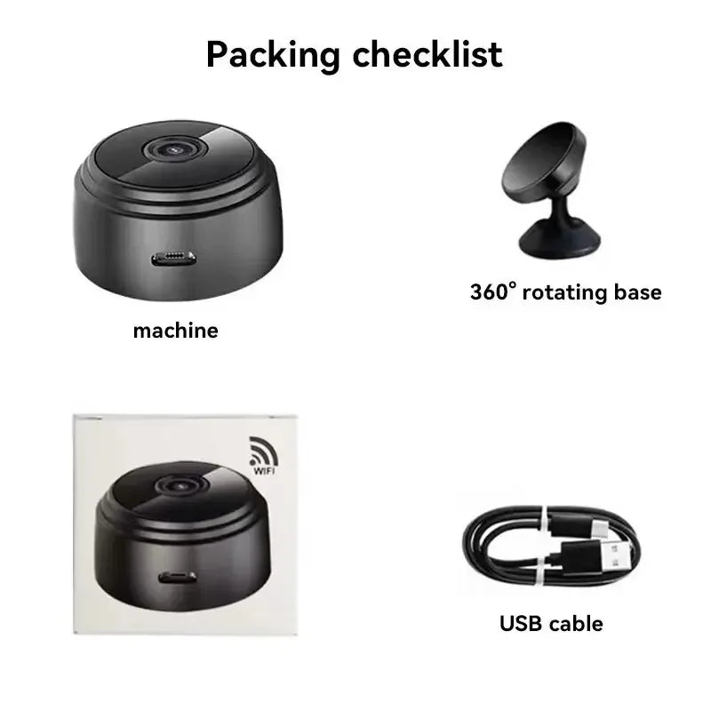 Mini Cámara A9 WiFi HD – Detección de Movimiento y Audio Bidireccional - BestTek DRS