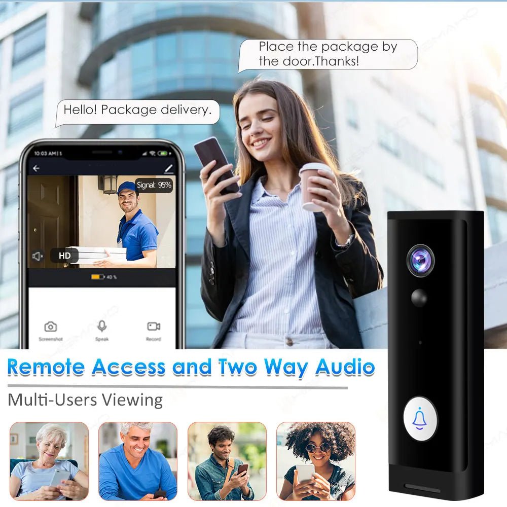 Timbre Inteligente Tuya WiFi – Cámara de Puerta 1080P con Sensor de Movimiento - BestTek DRS